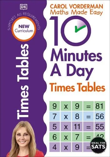 10 Minutes A Day Times Tables, Ages 9-11 (Key Stage 2): Supports the National Curriculum, Helps Develop Strong Maths Skills - Made Easy Workbooks — Paperback cover